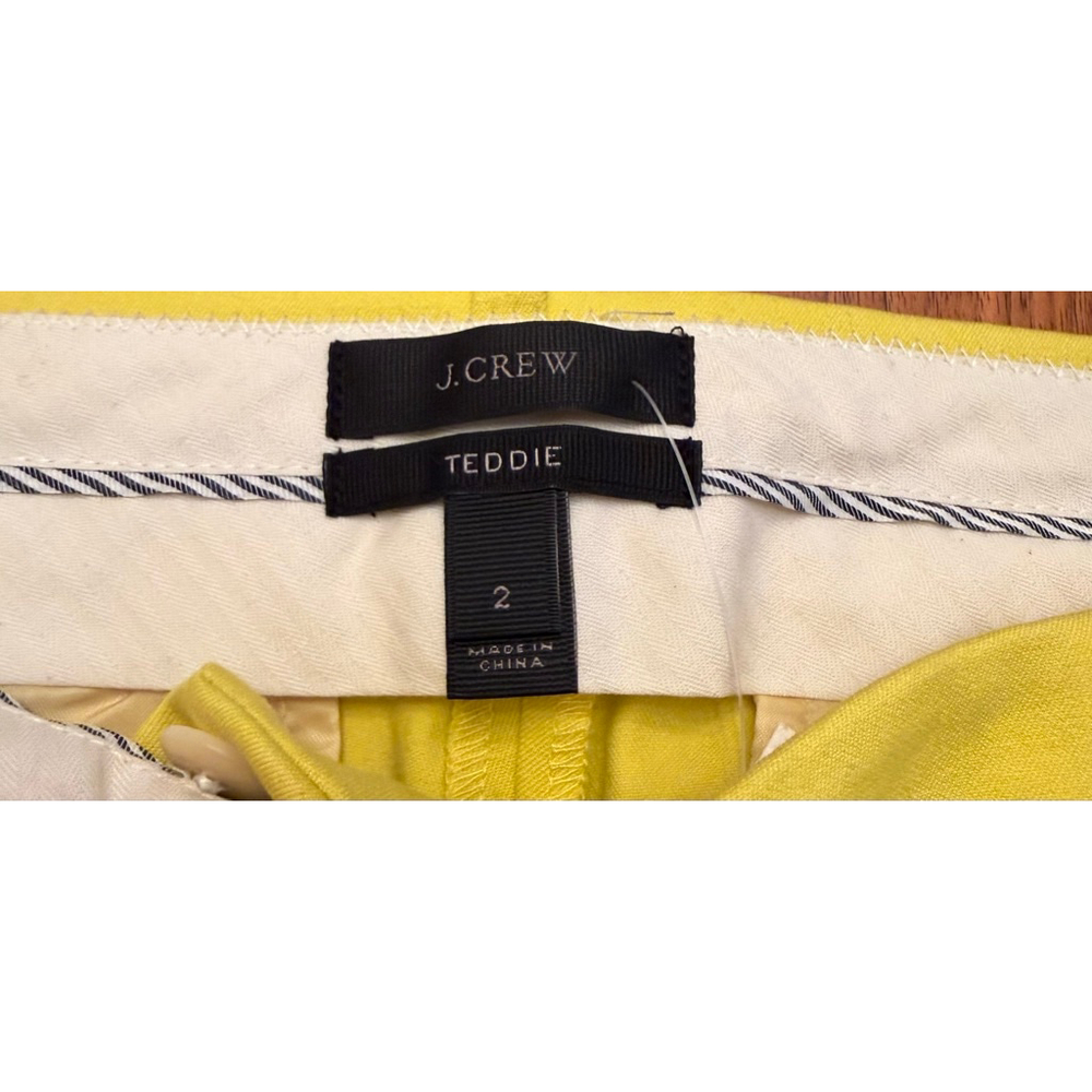 NWT Women's J.Crew Teddie Yellow Crop Trousers Size 2 - Picture 5 of 12